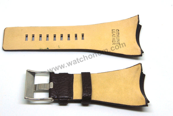 Compatible with Diesel DZ1368 , DZ1369 - 28mm Brown Genuine Leather Watch Strap Band