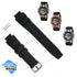 Genuine Casio AMW-701 , MTD-1058 - Authentic Replacement Black Rubber Watch Band Strap