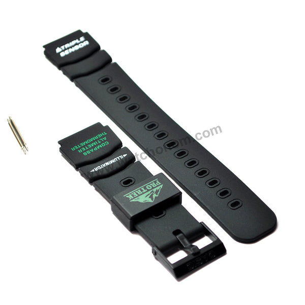 20mm Black Rubber Watch Band / Strap compatible for Casio Protrek PRT-10 , PRT-20 , PRT-30 , PRT-40 , PRT-50 , PRT-60 , PRT-70