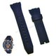 Fits/For Seiko Lord Chronograph 7T04-0AF0 - SPC158P1 - 26mm Navy Blue Rubber Replacement Curved End Watch Strap