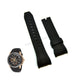 Fits/For Seiko Lord 7T62-0KM0 - SNAE14P1 - 26mm Black Rubber Replacement Curved End Watch Strap