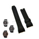 Fits/For Seiko Lord 7T92-0PK0 - SNDE67P1 , SNDE78P1 , SNDE81P1 - 26mm Black Rubber Replacement Curved End Watch Strap