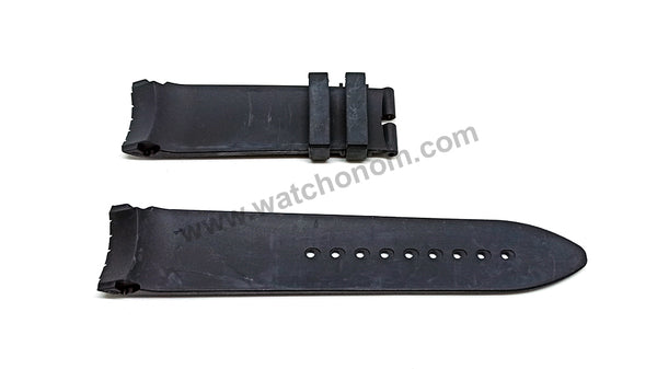 23mm Black Rubber Curved End Replacement Watch Band / Strap Compatible with Chopard Racing Classic