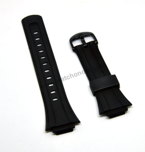 16mm Black Rubber Watch Band / Strap Compatible for Casio DB-E30-1AV / 2AV