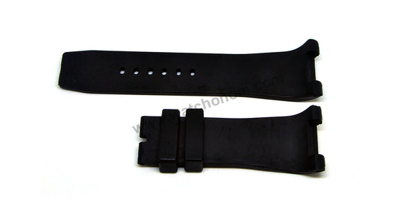 Compatible for IWC Ingenieur IW322404 , IW322503 , IW322504 - 30mm Black Rubber Curved Replacement Watch Band Strap