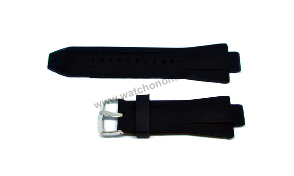 Compatible for Michael Kors Dylan MK8184 , MK8325 , MK8383 , MK8406 , MK8445 , MK8453 , MK9019 , MK9026 - 13mm Black Rubber Silicone Replacement Watch Band Strap