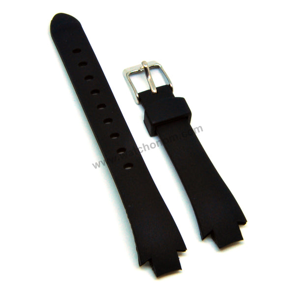 Lacoste 3510L Watch Band Strap - 9mm Black Rubber