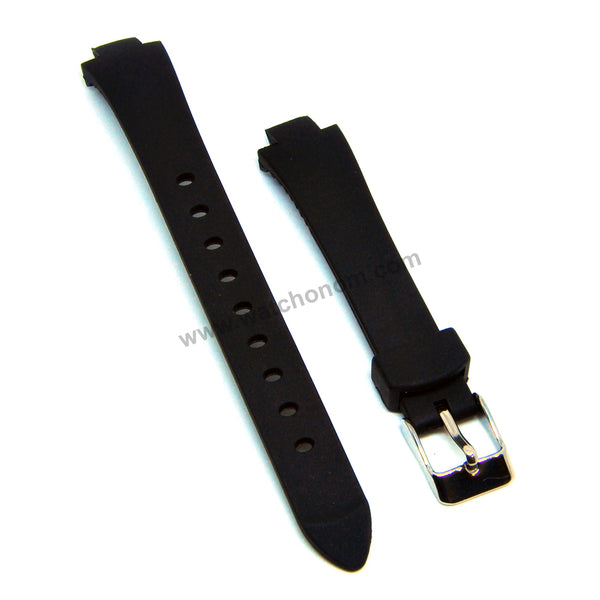 Lacoste 3510L Watch Band Strap - 9mm Black Rubber