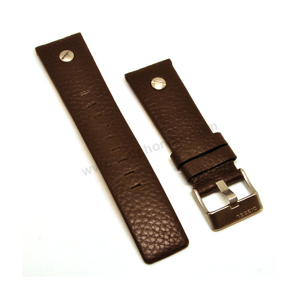 Fits/For Diesel DZ7258 , DZ7264 , DZ7272 , DZ7335 Little Daddy  - 24mm Brown Genuine Leather Rivet Replacement Watch Strap Band Belt