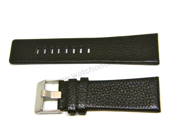 Fits/For Diesel DZ1149 - 28mm Black Genuine Leather Replacement Watch Strap Band Belt