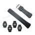 Fits/For Casio G-Shock DW-200, DW-210, DW-240, DW-260, DW-270 - Replacement Black Rubber Watch Band Strap