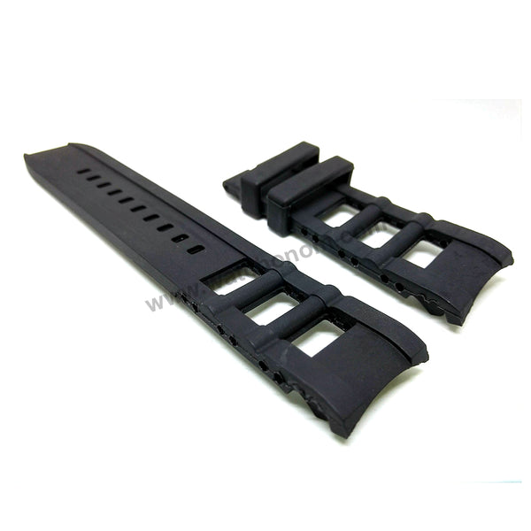 Fits/For Invicta Signature 7421 , 7422 , 7427 , 7428 , 7429 - Black Rubber Replacement Watch Band Strap Belt