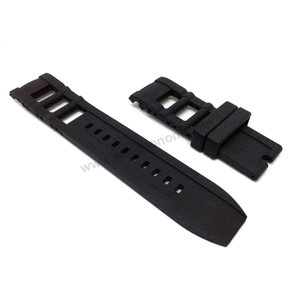 Fits/For Invicta Signature 7421 , 7422 , 7427 , 7428 , 7429 - Black Rubber Replacement Watch Band Strap Belt