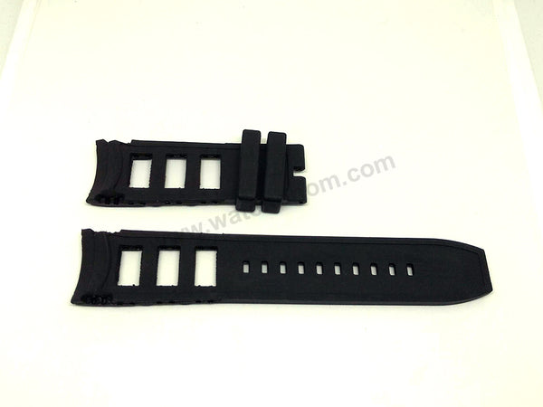 Fits/For Invicta Signature 7421 , 7422 , 7427 , 7428 , 7429 - Black Rubber Replacement Watch Band Strap Belt