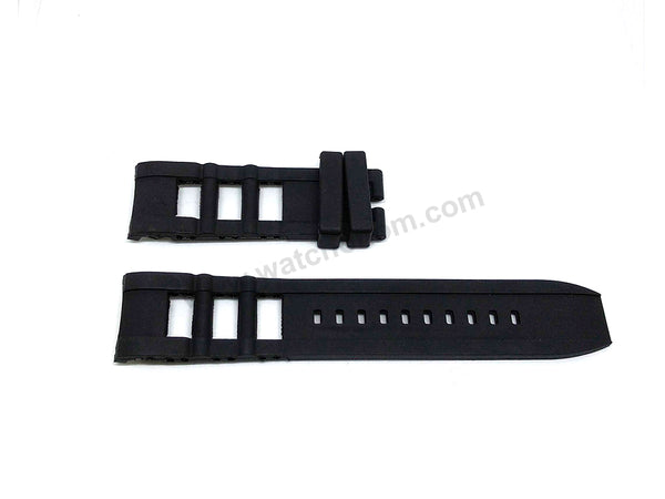 Fits/For Invicta Signature 7421 , 7422 , 7427 , 7428 , 7429 - Black Rubber Replacement Watch Band Strap Belt