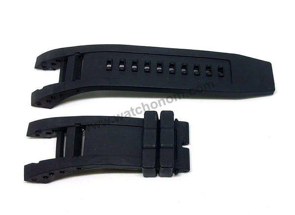 Fits/For Invicta Subaqua NOMA IV 4 16141 , 16142 , 16143 , 16146 , 16147 , 16308 , 16983 , 16984 - 32mm Black Rubber Replacement Watch Band Strap
