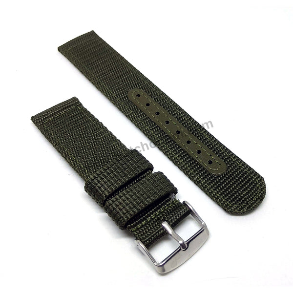 Seiko 5 - 7S36-03J0 - SNZG09K1 , SNZG09J1 -  Fits with 22mm Green Nylon Knit Replacement Watch Band Strap