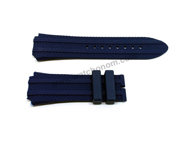 Fits/For Guess Collection GC W0674G2 , W0674G4 - 20mm Navy Blue Rubber Silicone Replacement Watch Band Strap