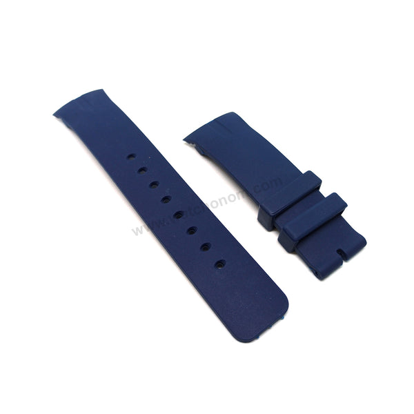 27mm Blue Rubber Silicone Replacement Watch Band Strap Compatible with Nautica N13525G , A13525G , N14665G , A14665G , N16535G , A16535G