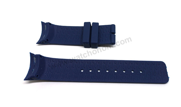 27mm Blue Rubber Silicone Replacement Watch Band Strap Compatible with Nautica N13525G , A13525G , N14665G , A14665G , N16535G , A16535G