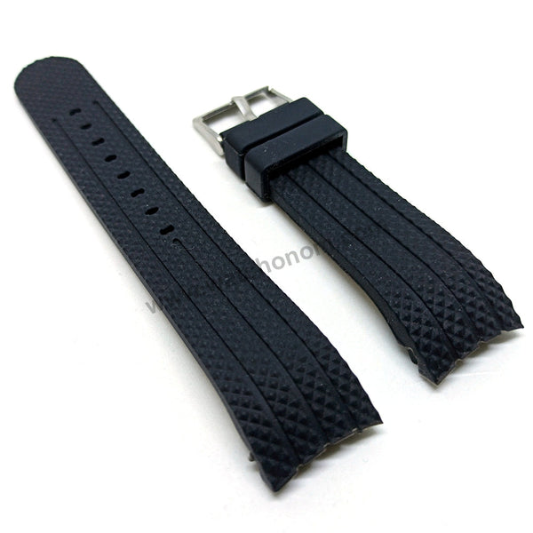 22mm Black Soft Silicone Rubber Replacement Watch Band Strap Compatible For TW Steel tw120 , tw124 , tw128 , tw130 , tw132 , tw134 , tw605B