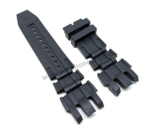 Fits/ For Invicta Reserve GMT Subuqua 1203* , 1204* , 1205* - 31mm Black Rubber Replacement Watch Band Strap