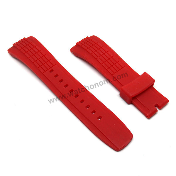 26mm Quality Red Rubber Watch Band Strap Compatible For Seiko Velatura