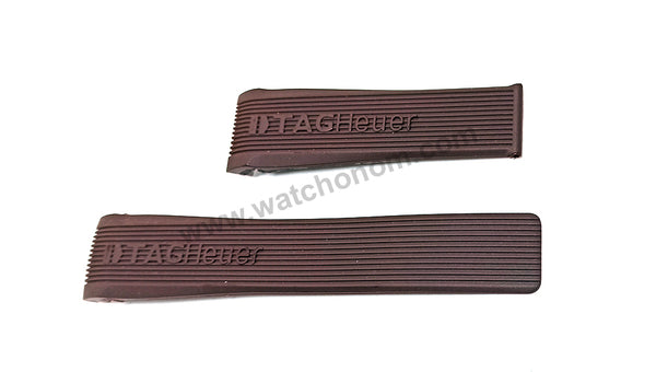 Tag Heuer SLS Mercedes - 24mm Brown Rubber Watch Band Strap