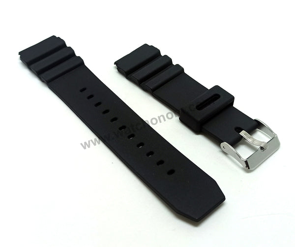 22mm Black Rubber Silicone Replacement Watch Band Strap Bracelet fits/for Seiko JDM SKX007 6309-**** , GL831