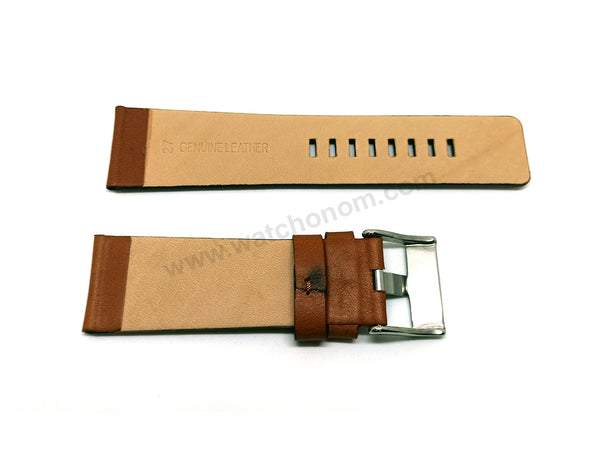 Fits/For Diesel DZ1617 , DZ1666 , DZ1668 , DZ1925 Master Chief - 27mm Light Brown Genuine Leather Replacement Watch Strap Band Belt
