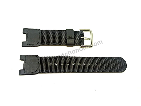 Fits/For Casio SGW-100B-3A Outgear - Black Nylon Textile Knit Replacement Watch Band / Strap Belt