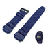Fits/For Casio W-218H-2AV - Blue Rubber Replacement Watch Band Strap Belt