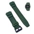 Fits/For Casio W-218H-3BV - Green Rubber Replacement Watch Band Strap Belt