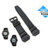 Fits/For Casio W-S200H , W-S210H - Black Rubber Replacement Watch Band Strap Belt