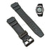 Fits/For Casio AQW-100 - Black Rubber Replacement Watch Band Strap Belt