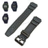 Fits/For Casio W-218H - Black Rubber Replacement Watch Band Strap Belt