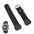 Fits/For Casio W-211B-1A - Black Nylon Textile Knit Replacement Watch Band / Strap Belt