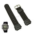 Fits/For Casio W-69HV-1A - Black Nylon Textile Knit Replacement Watch Band / Strap Belt