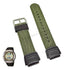 Fits/For Casio AQW-100B-3AV - Army Green Nylon Textile Knit Replacement Watch Band / Strap Belt