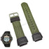 Fits/For Casio SGW-300HB-3AV Outgear - Army Green Nylon Textile Knit Replacement Watch Band / Strap Belt