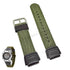 Fits/For Casio W-211B-3A - Army Green Nylon Textile Knit Replacement Watch Band / Strap Belt