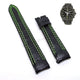 Fits/For Seiko Sportura Chronograph 7T62-0LA0 , SNAE97P1 - 21mm Black Leather Handmade Replacement Watch Band Strap