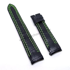 21mm Handmade Black Genuine Leather Watch Band Strap Compatible For Seiko Sportura SNAE97P1 - 7T62-0LA0