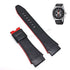 Fits/For Seiko Sportura 7T82-0AA0 - SPC003J1 , SPC003P1 , SPC003P9 , SBHP021 - Handmade Black Leather with Red Line Watch Strap Band