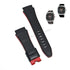 Fits/For Seiko Sportura 7T62-0HH0 - SNAA95P2 , SCJC029 - Handmade Black Leather with Red Line Watch Strap Band
