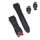 Fits/For Seiko Sportura 7T62-0HH0 - SNAA95P2 , SCJC029 - Handmade Black Leather with Red Line Watch Strap Band