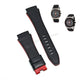 Fits/For Seiko Sportura 7T85-0AA0 - SPC039J2 , SPC039P2 , SPC045P9 - Handmade Black Leather with Red Line Watch Strap Band