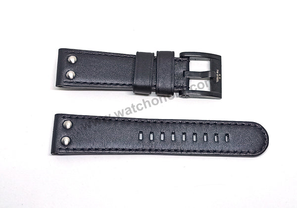 22mm Black Genuine Leather Watch Band Strap Compatible For TW Steel CE1031 , CE1032 , CE1033 , CE1034 , CE1033R , CE1034R , CEB103 , CEB115 , CEB116 , NR6 , CE1052 , CE1051