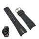 26mm Black Rubber Watch Band / Strap Compatible with Gucci YA114-2/071 i-gucci digital watch 114, 114-2, YA114207, 316L