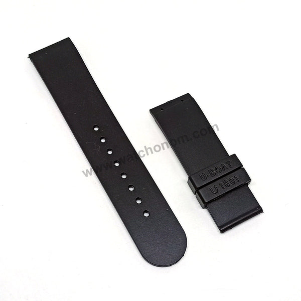 U-Boat 7338 , 7431/A , 7432/A , 7433/A , 7430/A - Compatible with 23mm Black Rubber Replacement Watch Band / Strap